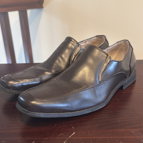 JF J. Ferrar brown leather slip on dress shoes square toe men’s size 10.5 - Picture 2 of 14